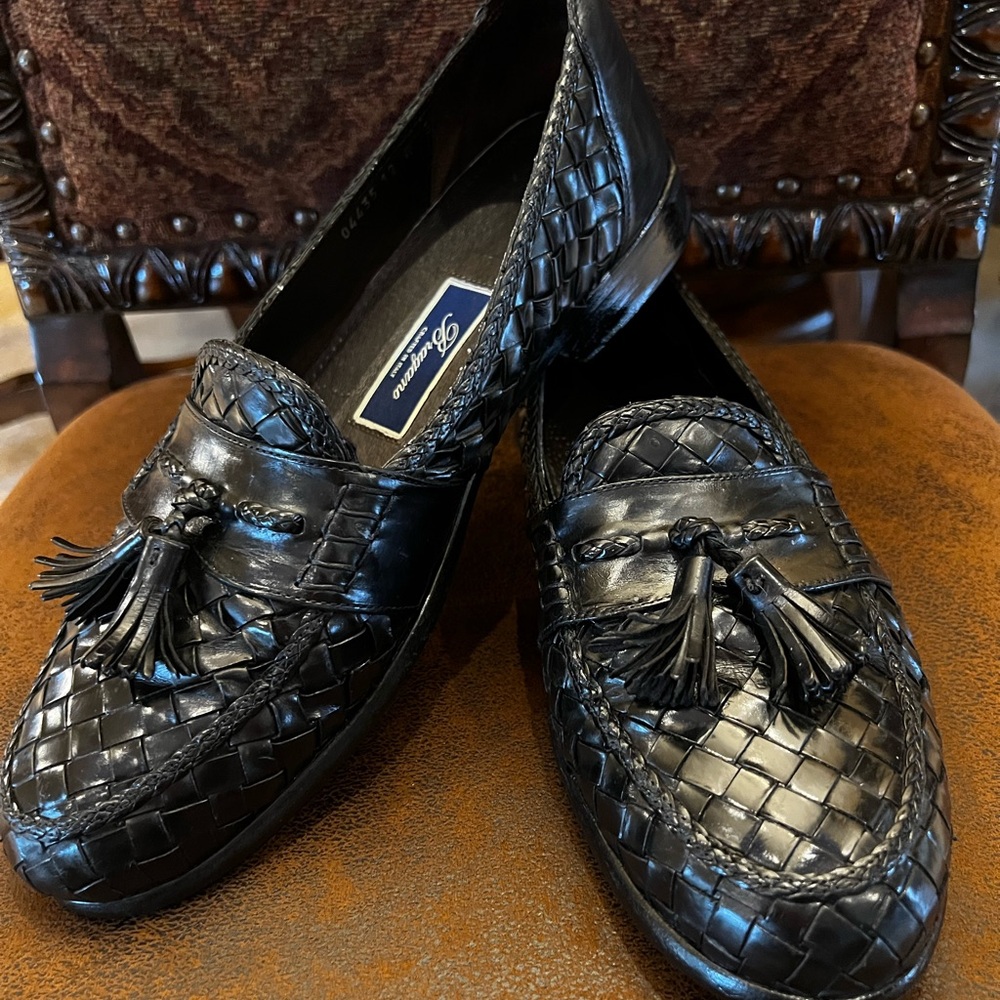 Bragano Woven  Italian Leather Tassel Loafer size 12
